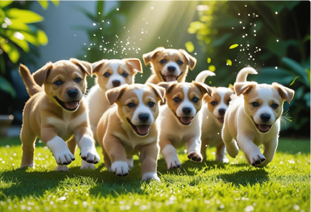 Assorted new pet products including toys, feeders, and grooming items