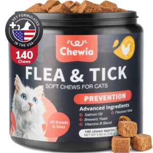 Flea Treatment For Cats Daily Oral Cat Flea And Tick Treatment Chews Chewable Kitten Flea Treatment Soft Treats For All Breeds & Ages Natural Chicken Flavor Flea And Tick Supplement For Cats