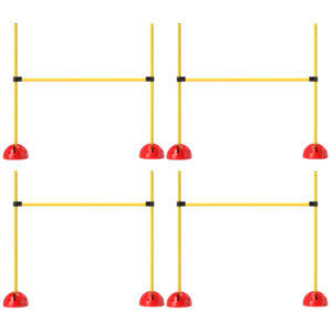4 Piece Dog Agility Course Set With 4 Height Adjustable Dog Agility Jumps, Carry Bag, Yellow