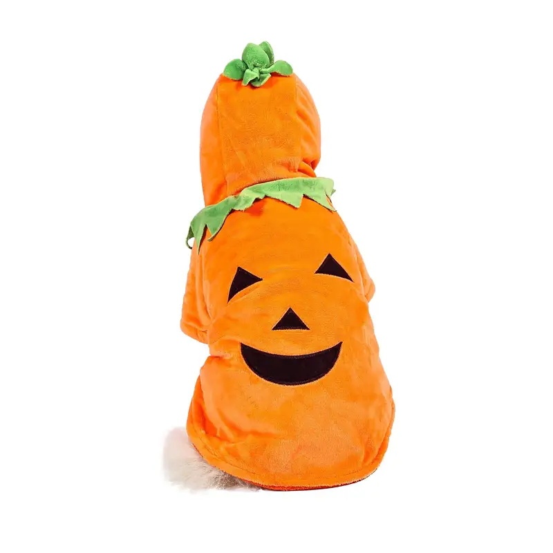 Dog Hoodie Cute Funny Halloween Style Pumpkin Cosplay Costume Warm Puppy Fleece Clothes - Image 7