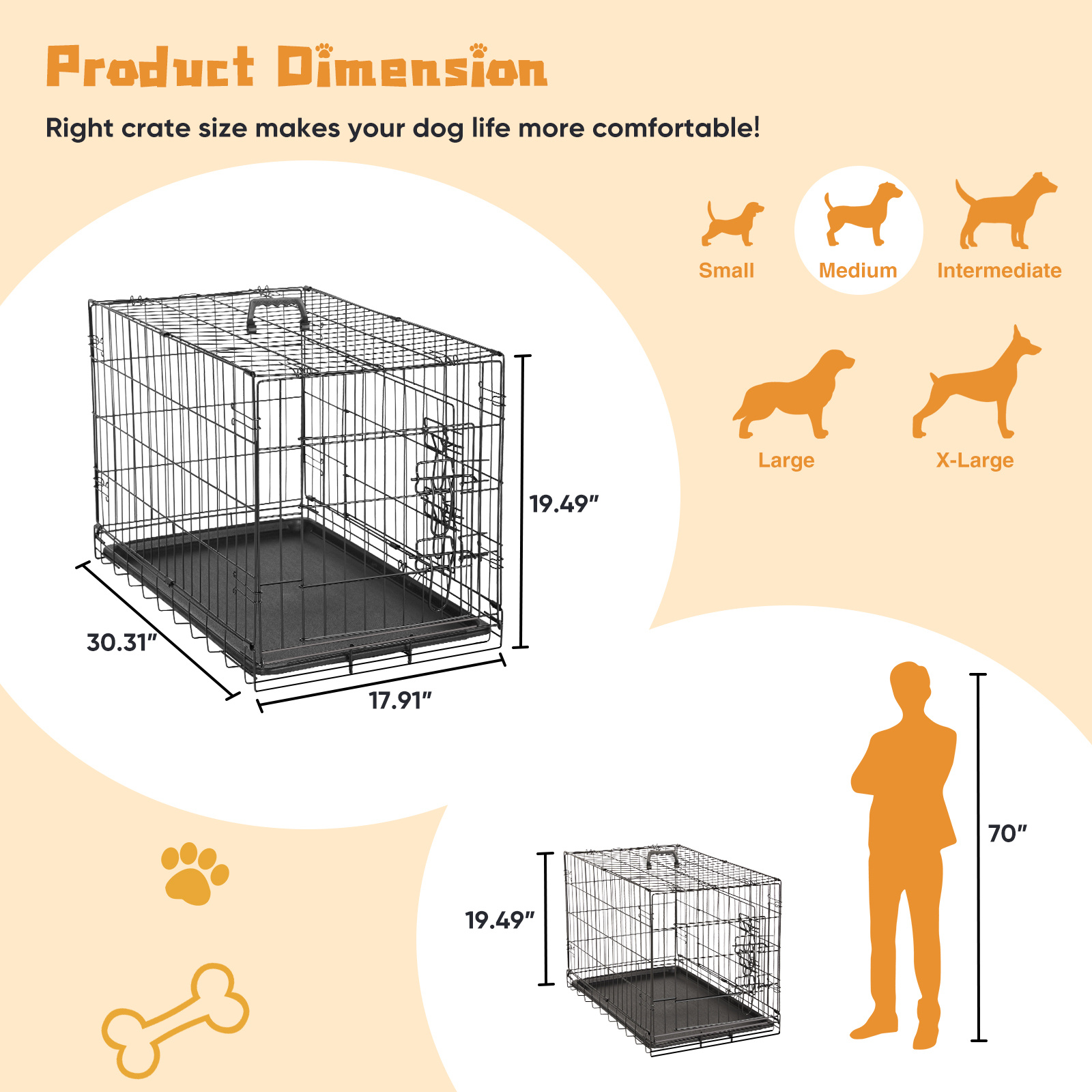 24-30 Inch Single Door Dog Cage - Image 3