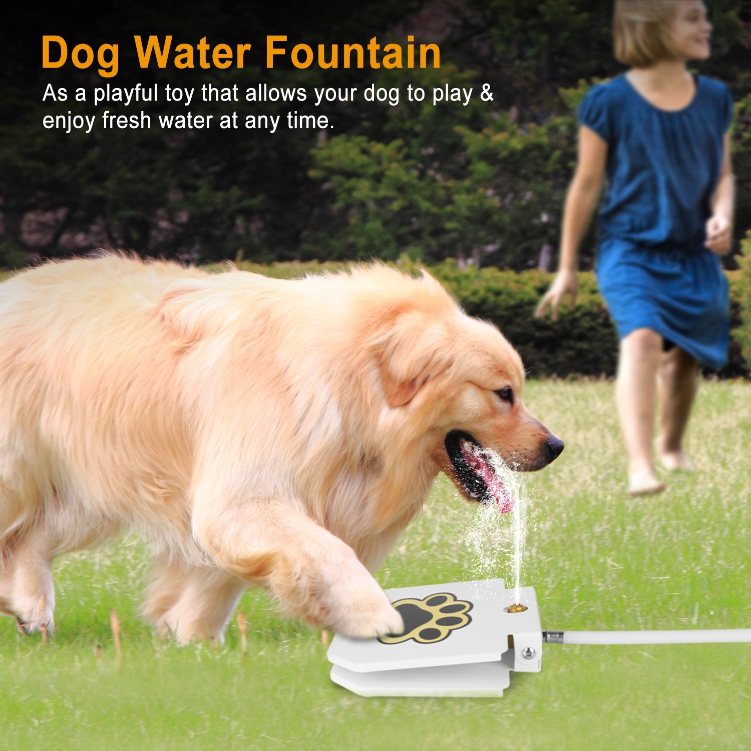 1Pc Dog Water Fountain Outdoor Dog Pet Water Dispenser Step-on Activated Sprinkler With Interactive Paw Pedal Valve For Drinking Water - Image 5