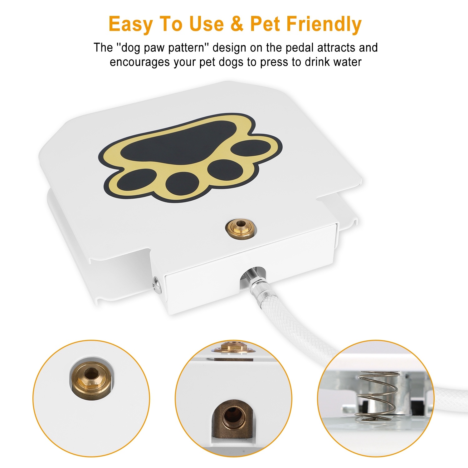 1Pc Dog Water Fountain Outdoor Dog Pet Water Dispenser Step-on Activated Sprinkler With Interactive Paw Pedal Valve For Drinking Water - Image 2