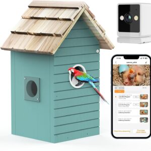 Smart Bird House,Bird Feeder With Camera - Ai Bird Species Identification, 3MP HD Photos, Inside 2.4G-Wi-Fi,1.5In Focus, Blue