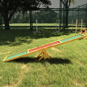Wooden Dog Agility Seesaw, Training And Exercise Equipment, Weather Resistant, 71  L, Natural