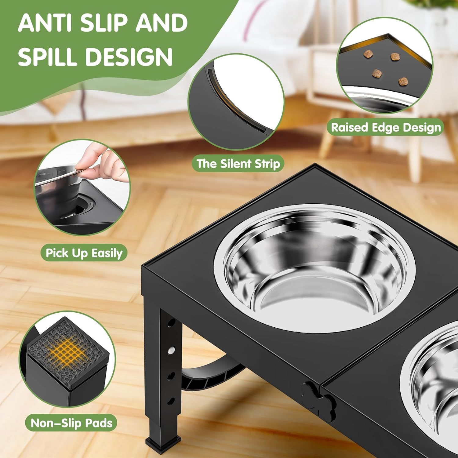 Xia Z Fashion Pet Products Black Dog Bowl Holder - Image 3