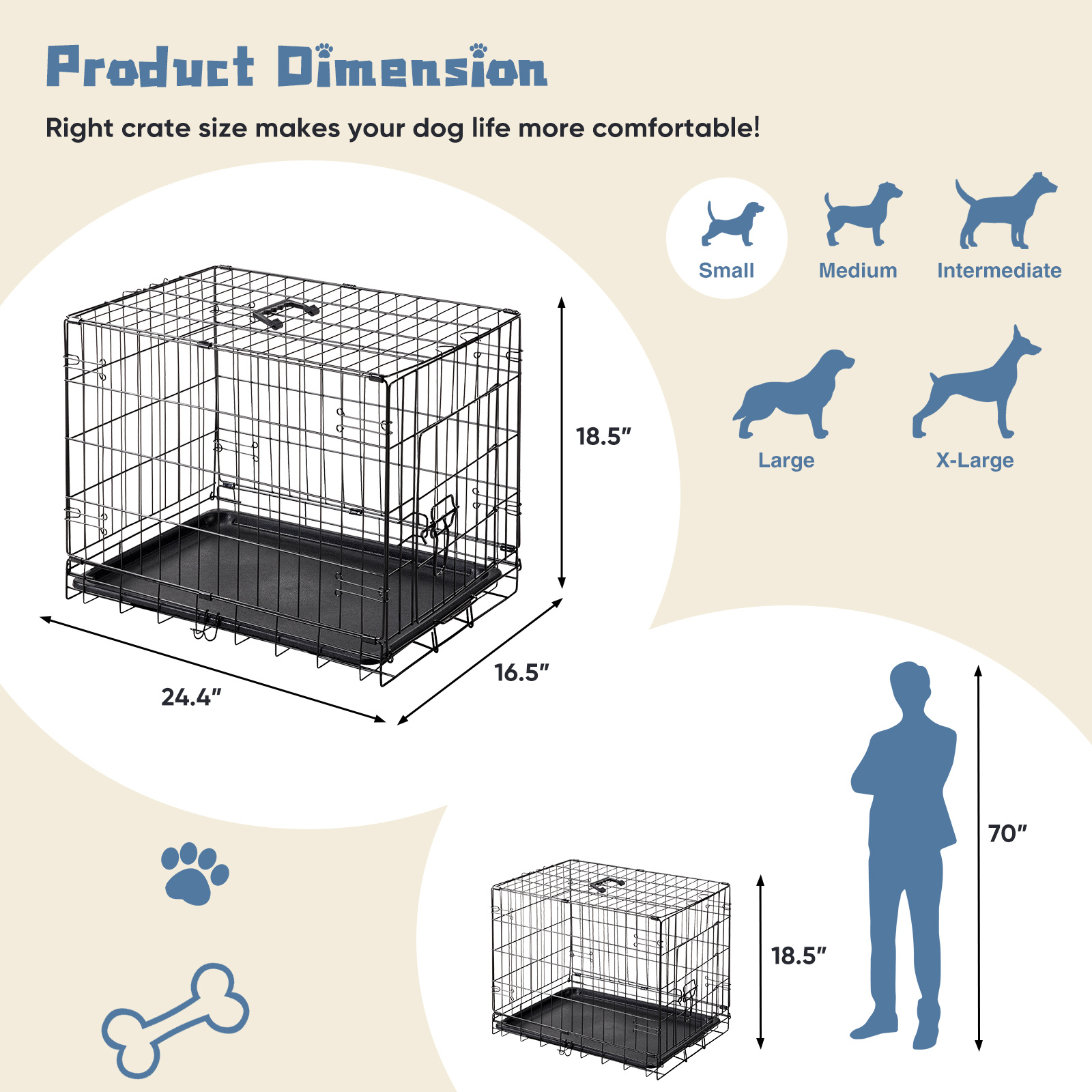 24-30 Inch Single Door Dog Cage - Image 5
